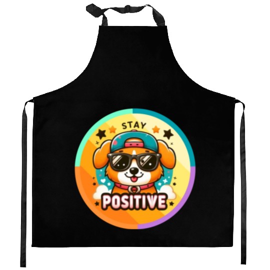 Stay positive Kitchen Aprons