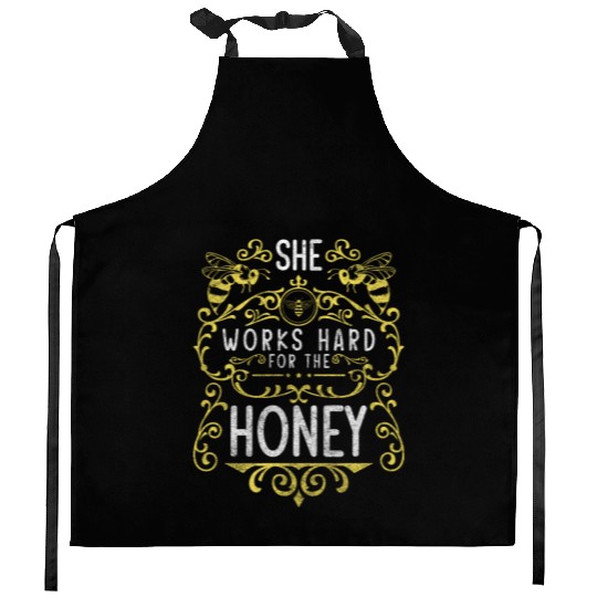 Bee Nature Flower Meadow Beekeeper Kitchen Aprons