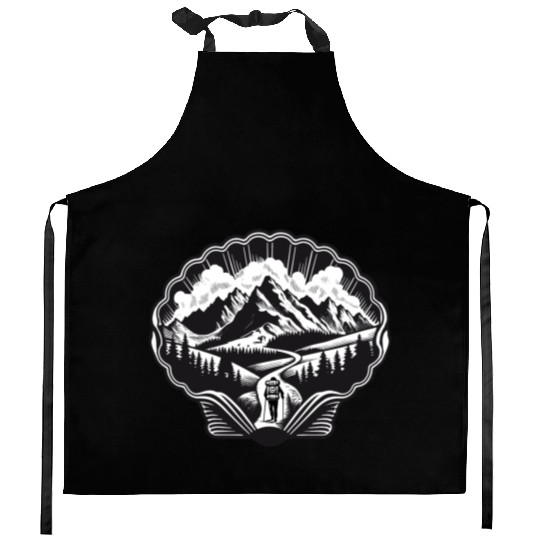 Pilgrim motif for the Way of St. James Kitchen Aprons