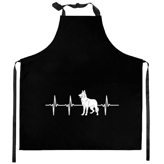 German Shepherd HEART BEAT German Shepherds Kitchen Aprons
