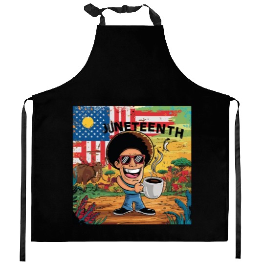Juneteenth 4Th July Celebrate Fathers Day Coffee Kitchen Aprons