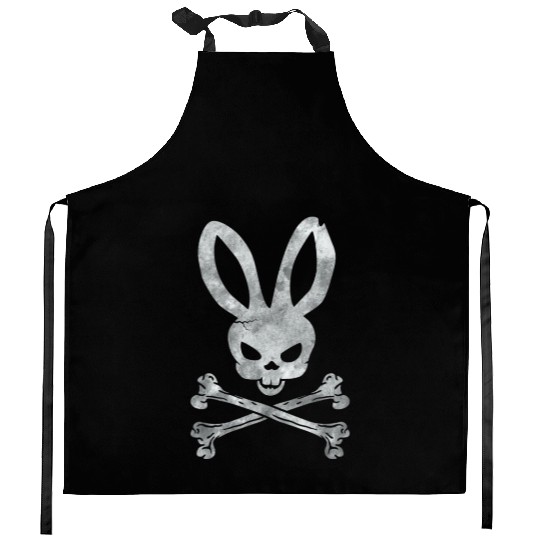 Funny Easter Bunny Crossbones Kitchen Aprons