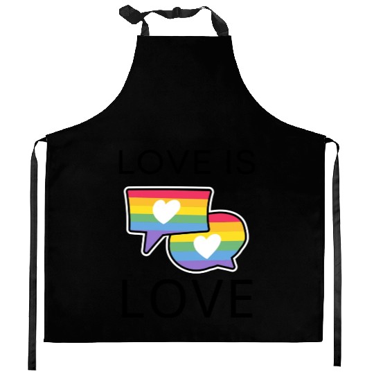 love is love pride month Kitchen Aprons