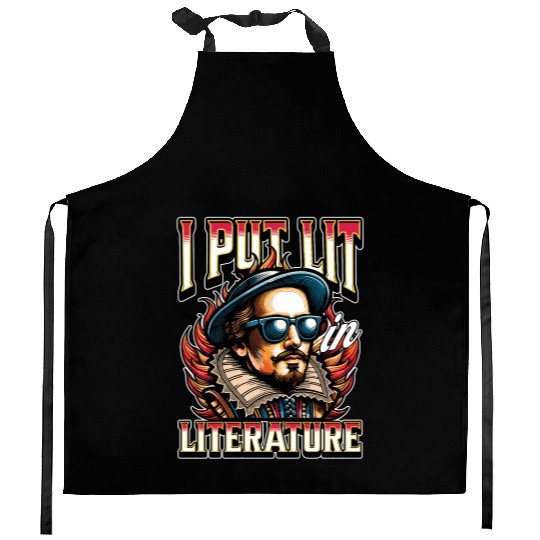 Literature Teacher I Put Lit In Literature Bookish Kitchen Aprons