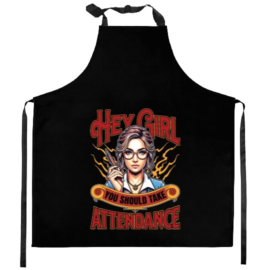 Literature Teacher Hey Girl You Should Bookworm Kitchen Aprons