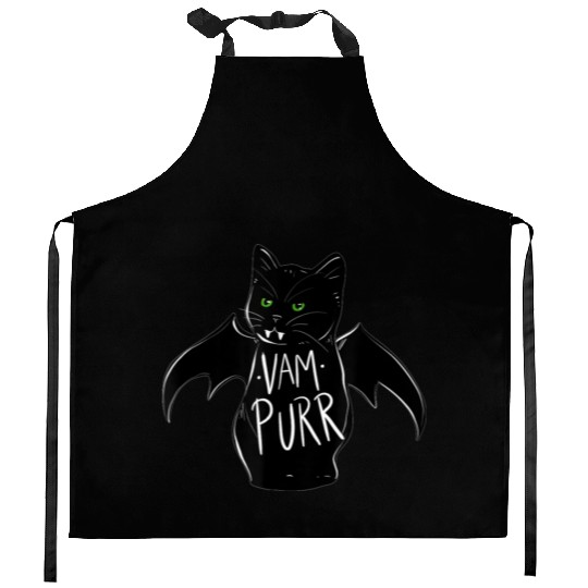 Vampurr Spooky funny black Kitchen Aprons