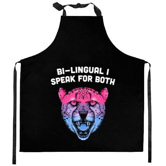 Bilingual I Speak for Both Bisexual Pride Month Bi Kitchen Aprons