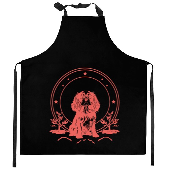 Cavalier King Charles Spaniel Celestial Tarot Card Kitchen Aprons
