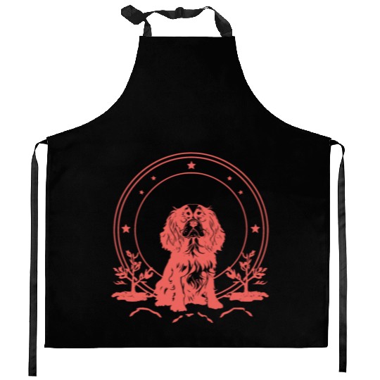 Cavalier King Charles Spaniel Celestial Tarot Card Kitchen Aprons