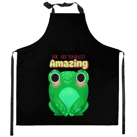 Toad with funny quote Kitchen Aprons