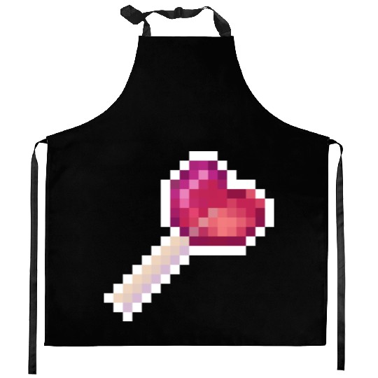 Pixel Art Sprite Cute Heart Lollipop Kitchen Aprons