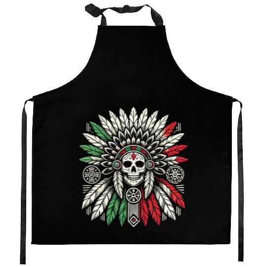 Aztec Warrior Indigenous Mexican Aztec Jaguar Kitchen Aprons