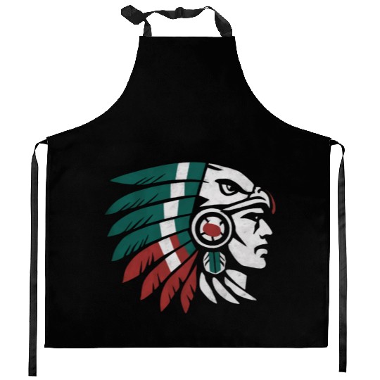 Aztec Warrior Indigenous Mexican Aztec Jaguar Kitchen Aprons