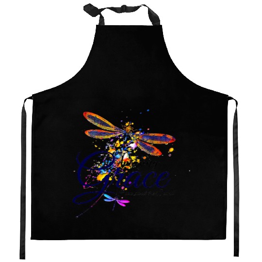Amazing Grace Dragonfly splatter Kitchen Aprons