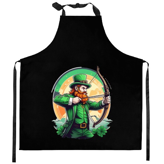 St. Patrick's Day Shamrock St Paddy's Day Archery Kitchen Aprons