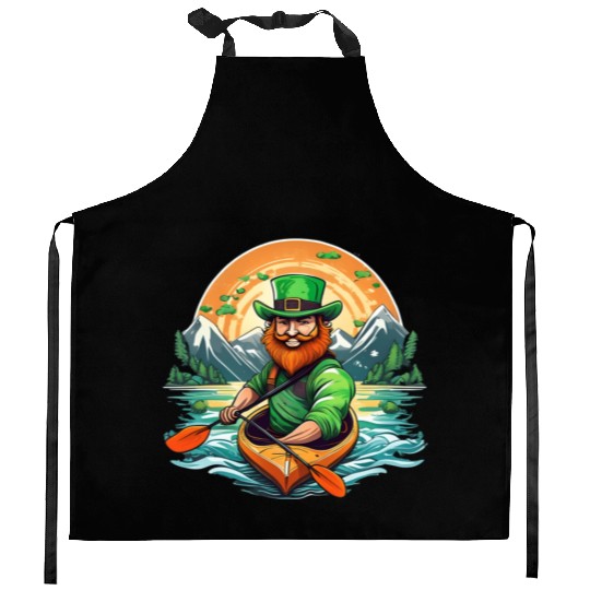 St. Patrick's Day Shamrock St Paddy's Day Kayak Kitchen Aprons