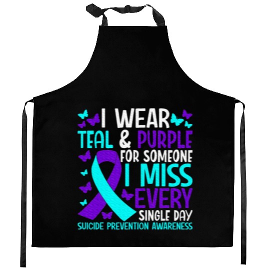I Wear Teal And Purple For Someone Kitchen Aprons