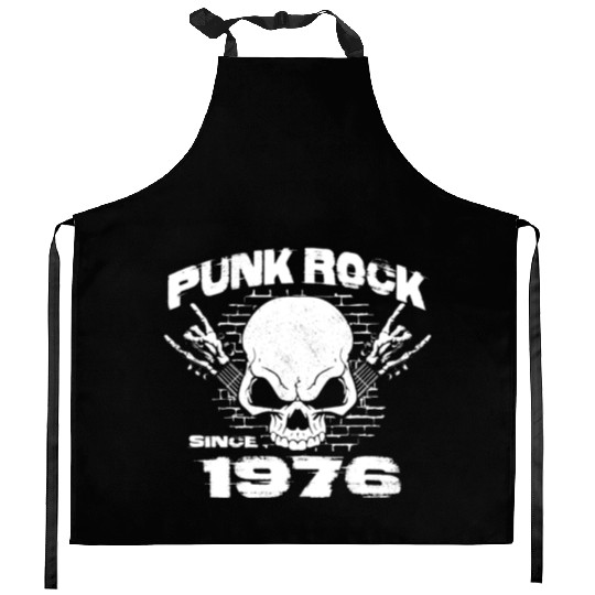 Punk Rock Since 1976 - Skull Rock Hands 48th Kitchen Aprons