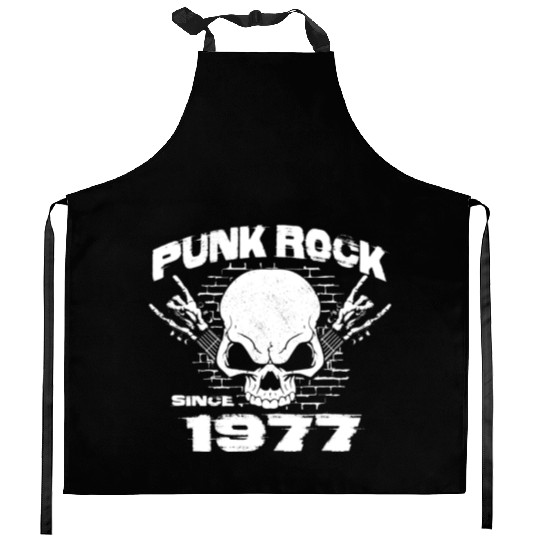 Punk Rock Since 1977 - Skull Rock Hands 47th Kitchen Aprons