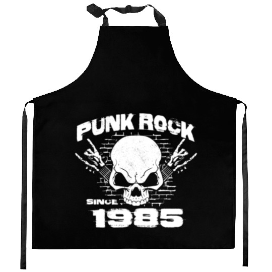 39th Birthday - Punk Rock Since 1985 Skull Rock Kitchen Aprons