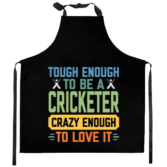 Tough Enough To Be a Cricketer Funny Cricket Sport Kitchen Aprons