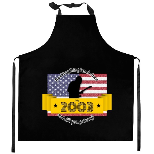 21st birthday Rocking this planet since 07/2003 Kitchen Aprons