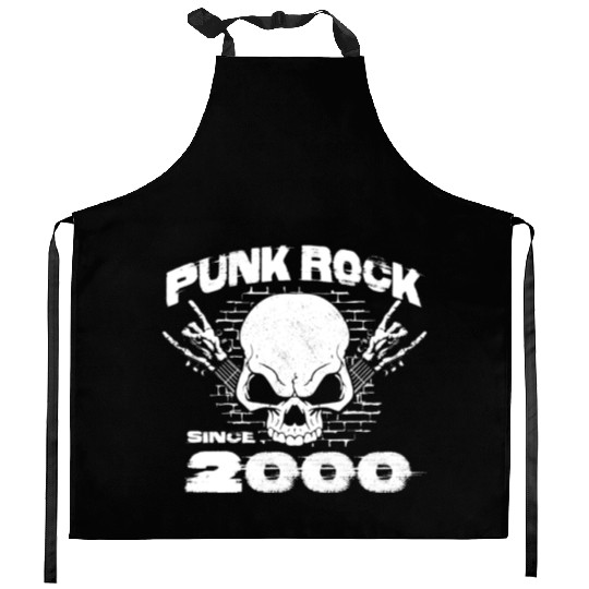 Punk Rock Since 2000 - Skull Rock Hands 24th Kitchen Aprons