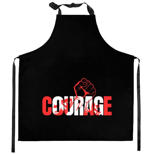 Courage-Typography Design Kitchen Aprons