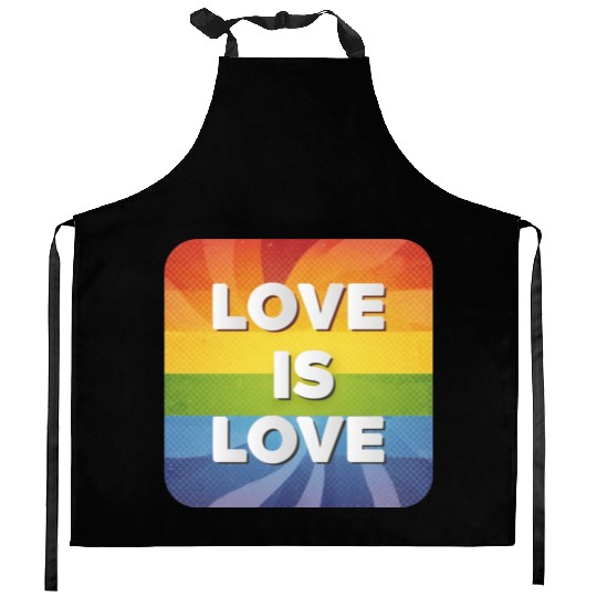 LGBTQ Love is Love Kitchen Aprons