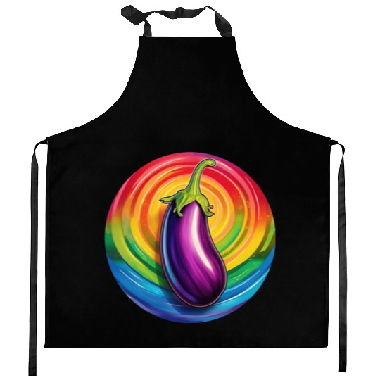 LGBTQ Eggplant Kitchen Aprons