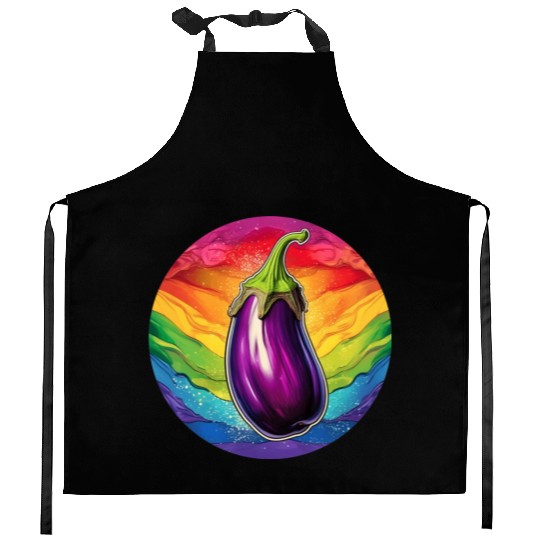 LGBTQ Eggplant Kitchen Aprons