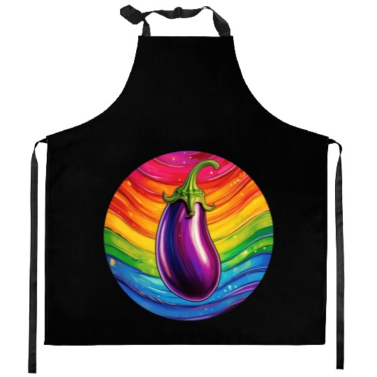 LGBTQ Eggplant Kitchen Aprons