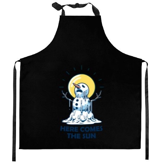 Here Comes The Sun Snowman Kitchen Aprons