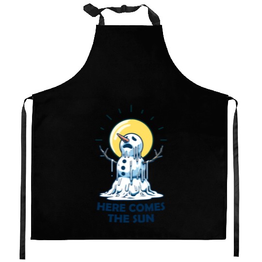 Here Comes The Sun Snowman Kitchen Aprons