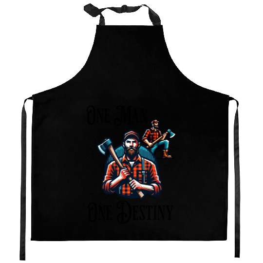 Lumberjack Destiny Funny Man Axe Kitchen Aprons