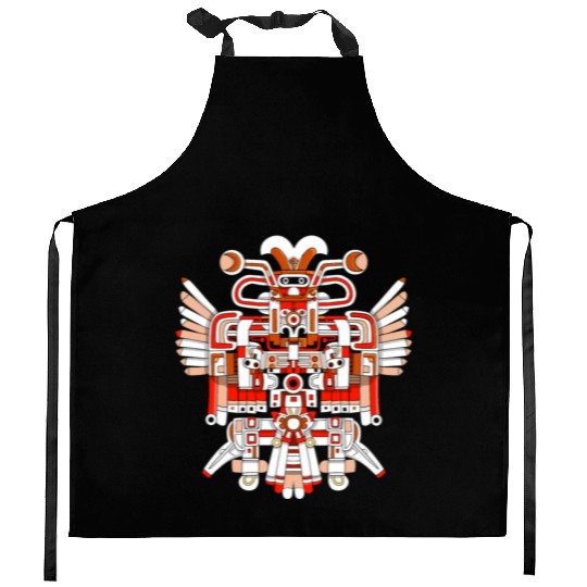 Aztec God Ancient Mythology Chalchiuhtotolin Kitchen Aprons