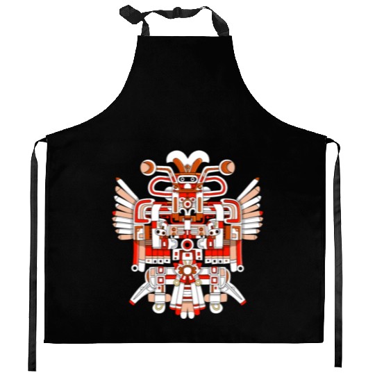 Aztec God Ancient Mythology Chalchiuhtotolin Kitchen Aprons