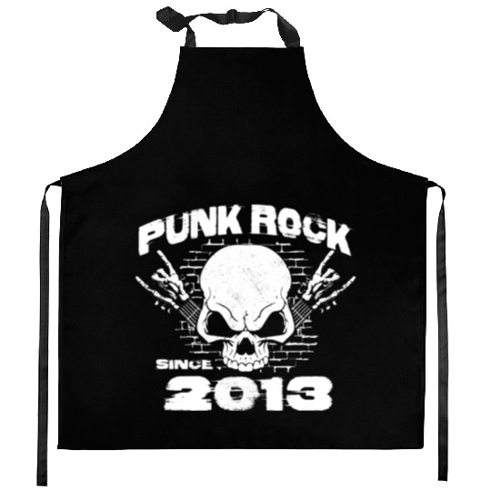 Punk Rock Since 2013 - Skull Rock Hands 11th Kitchen Aprons