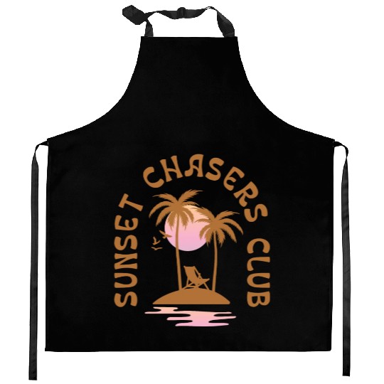 Sunset Chasers Club Kitchen Aprons