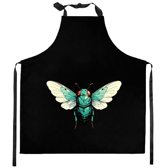 Cicada Insect Animal Lover Funny Design Kitchen Aprons