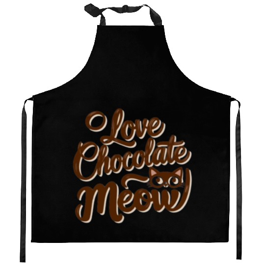 I love chocolate & cats Kitchen Aprons