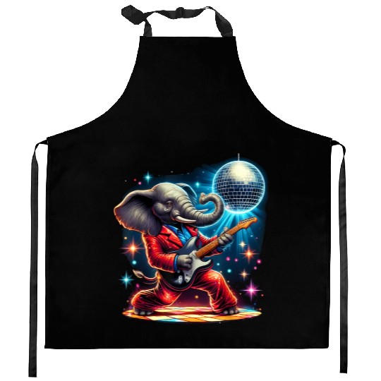 Disco Ball Guitar Elephant Kitchen Aprons