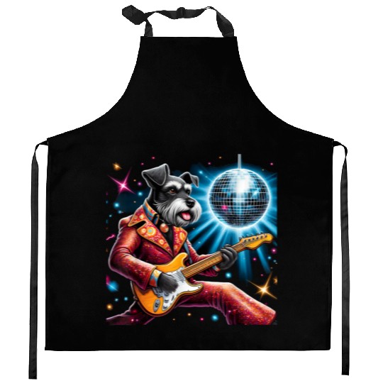 Disco Miniature Schnauzer dog Kitchen Aprons