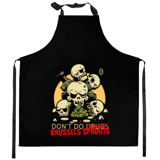 Disgusting Vegetable Skulls: No Brussels Sprouts Kitchen Aprons