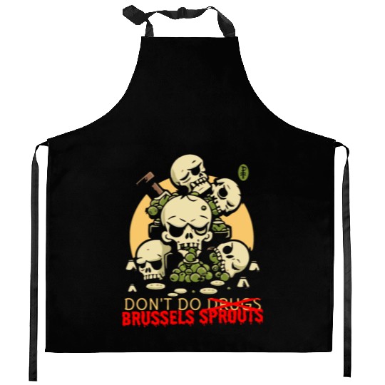 Disgusting Vegetable Skulls: No Brussels Sprouts Kitchen Aprons