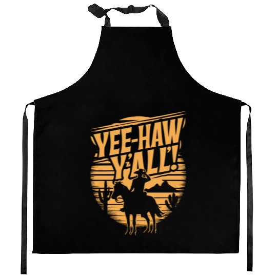 Cowboy Lifestyle Western Theme with Horses and Kitchen Aprons