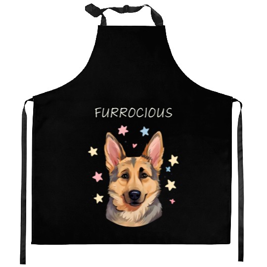 Furrocious German Shepherd Kitchen Aprons
