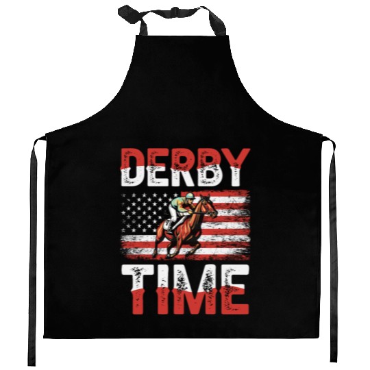 Derby Time Louisville Kentucky Horse Racing Kitchen Aprons