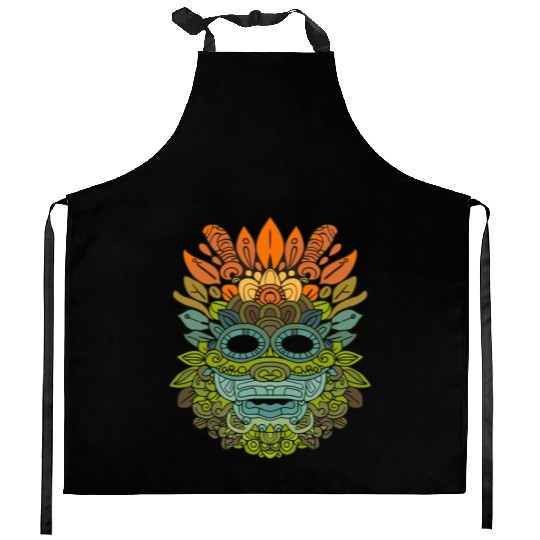 Maya God Mayan Mythology Itzamna Colorful Tribal Kitchen Aprons