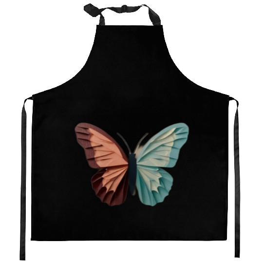 Pastel Origami Butterfly Design Kitchen Aprons